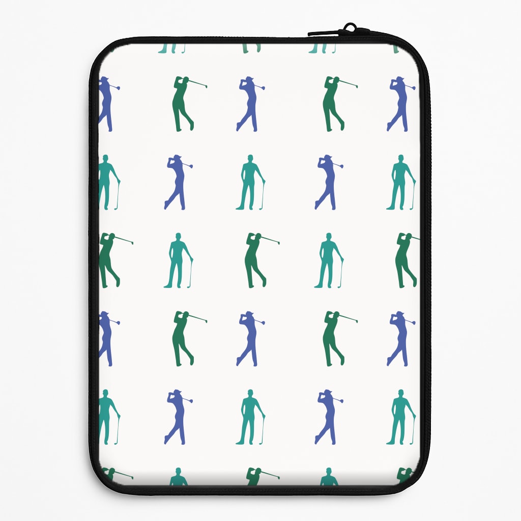 Golfer Silhouettes Pattern Laptop Sleeve
