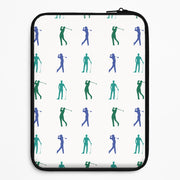 Golfer Silhouettes Pattern Laptop Sleeve 1