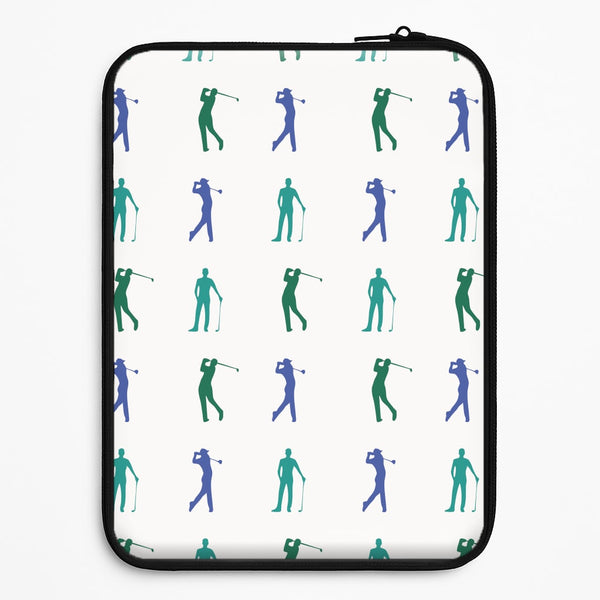 Golfer Silhouettes Pattern Universal Laptop Sleeve
