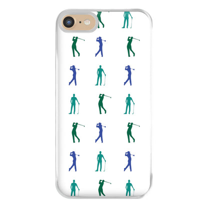 Golfer Silhouettes Pattern Phone Case for iPhone 6 / 7 / 8 / SE