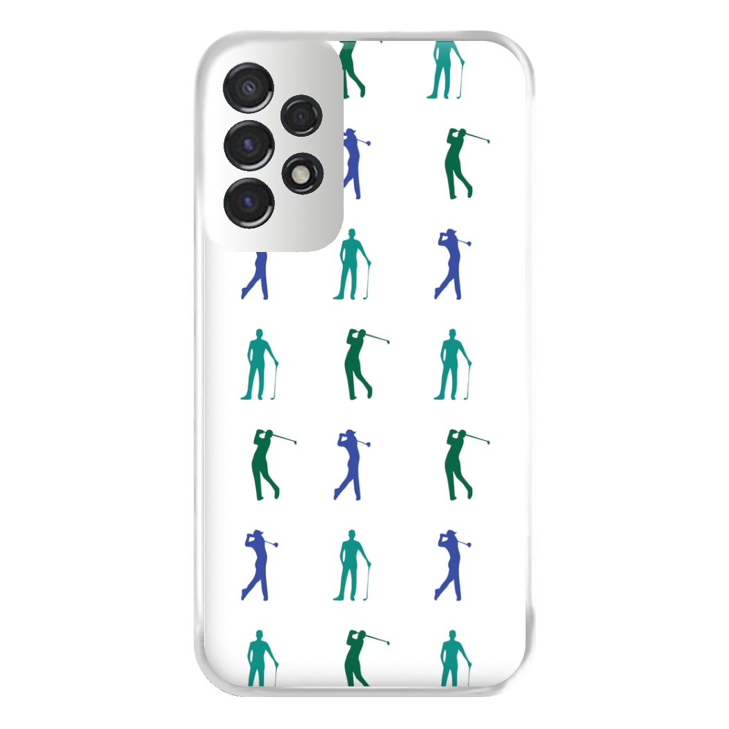 Golfer Silhouettes Pattern Phone Case for Galaxy A53