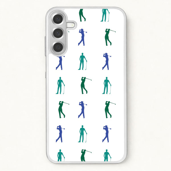 Golfer Silhouettes Pattern Phone Case for Galaxy A57