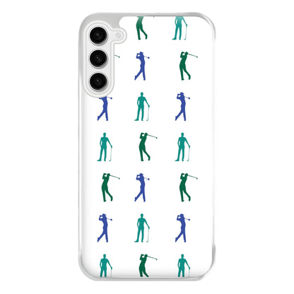 Golfer Silhouettes Pattern Phone Case for Galaxy S23FE