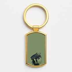 Green 2d Gold Keyring