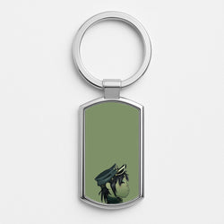 Green 2d Silver Keyring