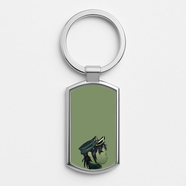 Green 2d Silver Keyring