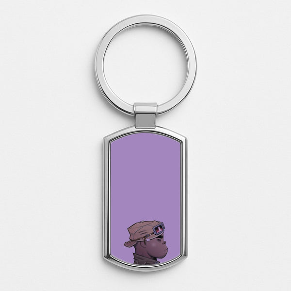 Purple 2d Silver Keyring