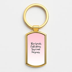 Three Words, Eight Letters - Gossip Gold Keyring
