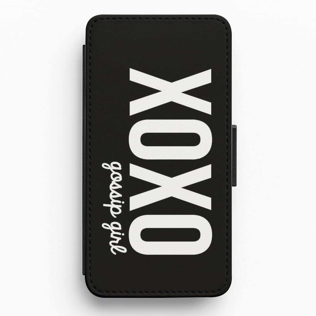 Black XOXO - Gossip Girl Flip Wallet Phone Case
