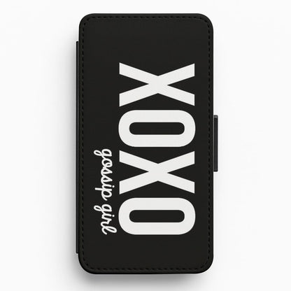 Black XOXO - Gossip Girl Flip Wallet Phone Case