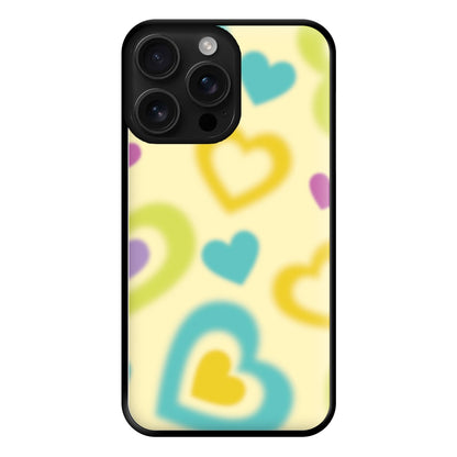 Multicoloured Hearts Gradient Pattern Phone Case for iPhone 16 Pro Max