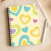 Multicoloured Hearts Gradient Pattern Notebook 3