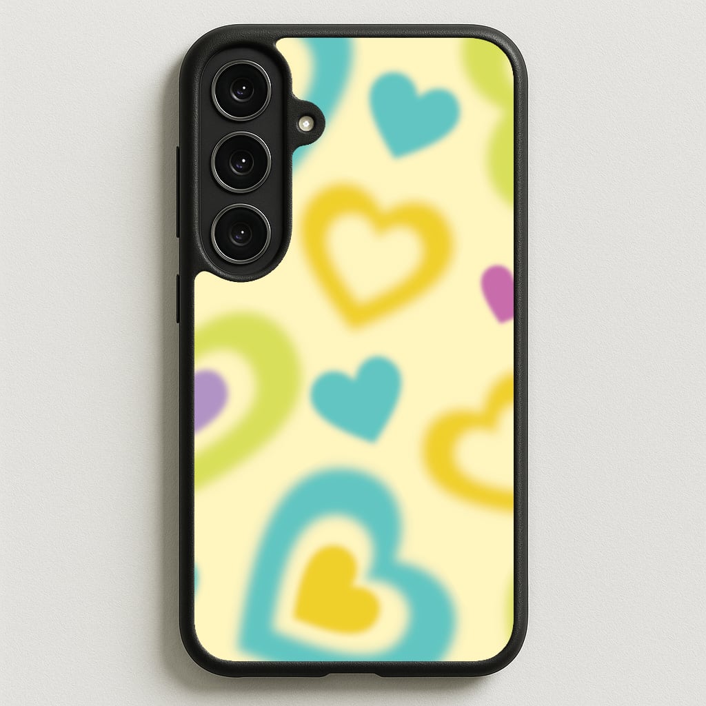 Multicoloured Hearts Gradient Pattern Phone Case for Galaxy S25FE