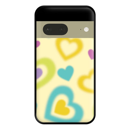 Multicoloured Hearts Gradient Pattern Phone Case for Google Pixel 7a