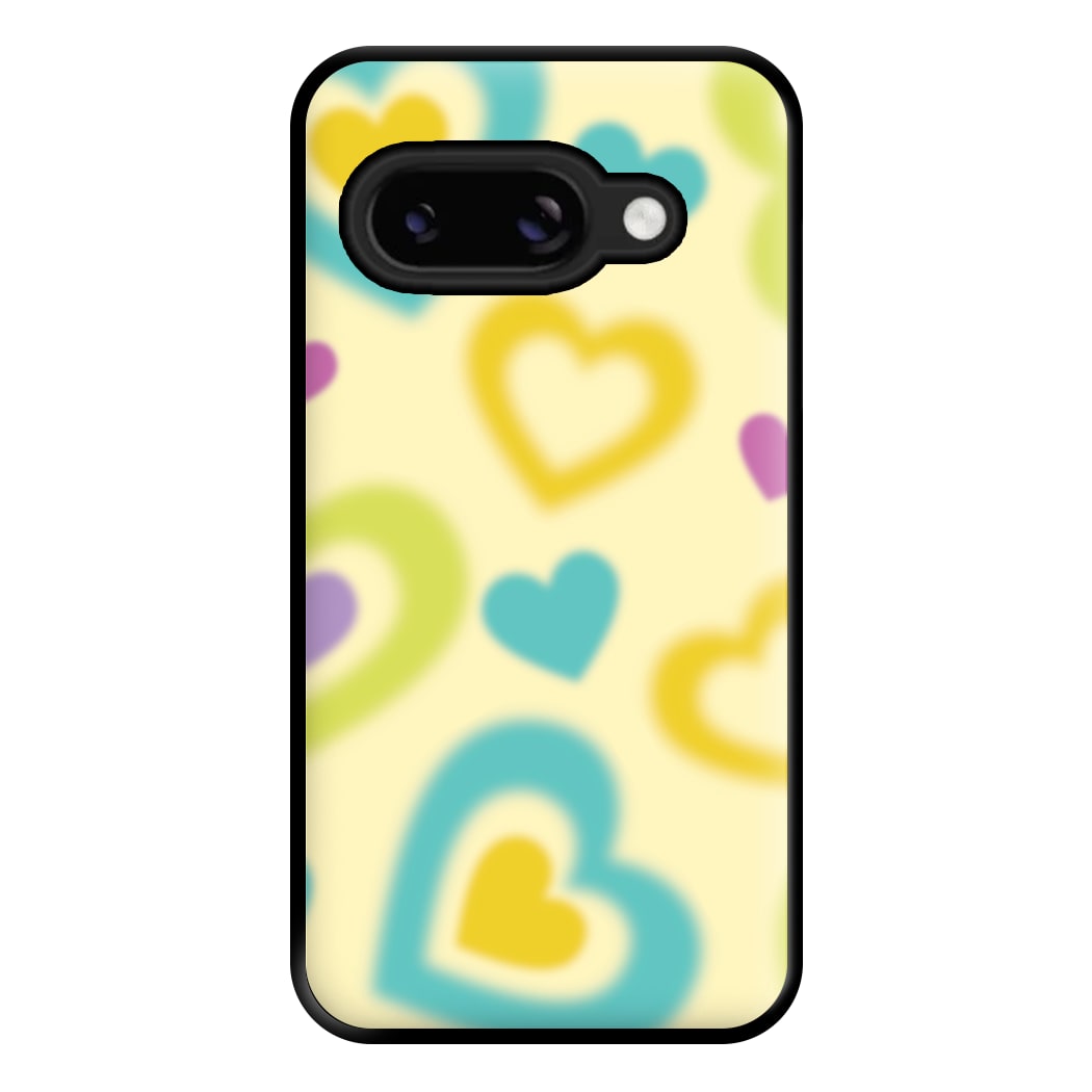 Multicoloured Hearts Gradient Pattern Phone Case for Google Pixel 8a