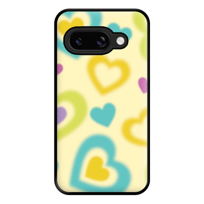 Multicoloured Hearts Gradient Pattern Phone Case for Google Pixel 8a