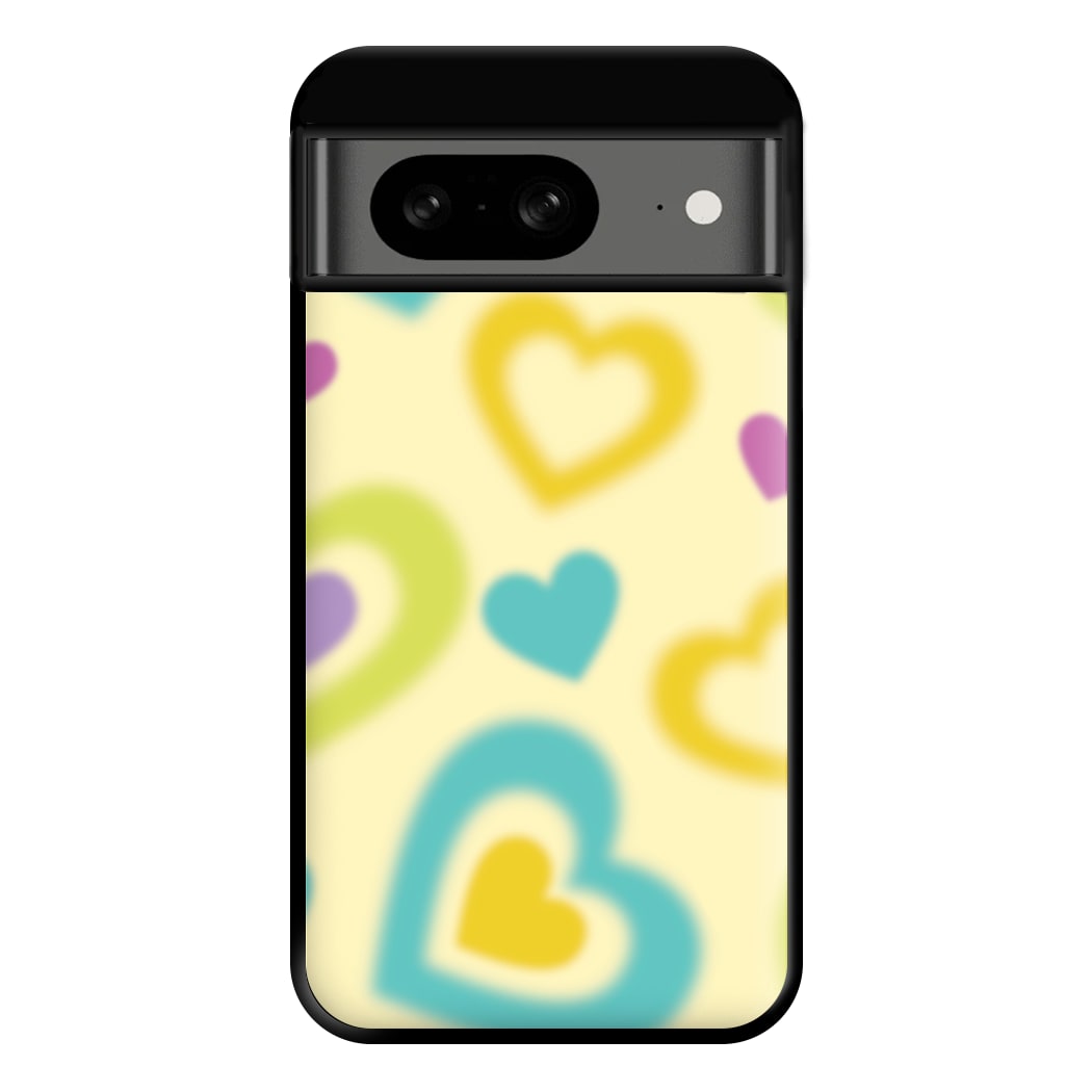 Multicoloured Hearts Gradient Pattern Phone Case for Google Pixel 8