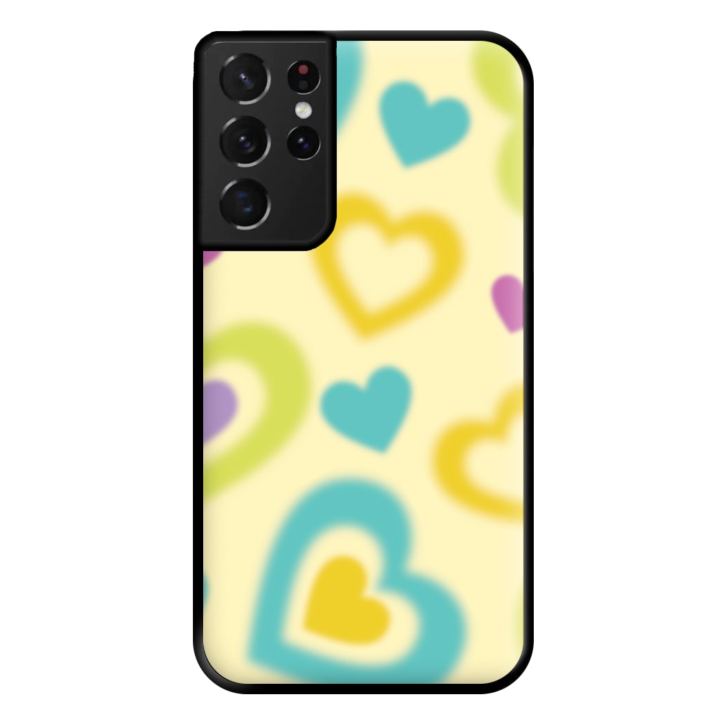 Multicoloured Hearts Gradient Pattern Phone Case for Galaxy S21 Ultra