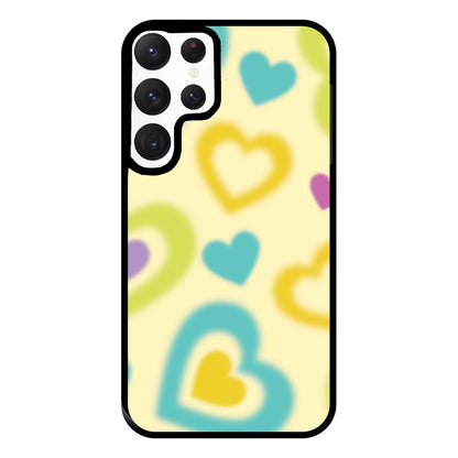 Multicoloured Hearts Gradient Pattern Phone Case for Galaxy S22 Ultra