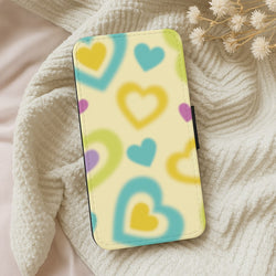 Multicoloured Hearts Gradient Pattern Wallet Phone Case