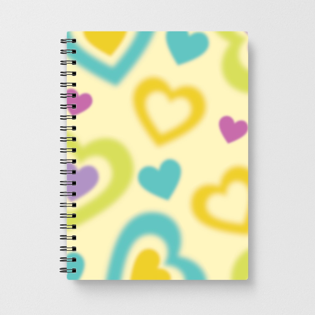 Multicoloured Hearts Gradient Pattern Notebook