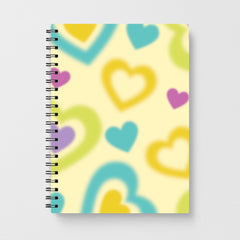 Multicoloured Hearts Gradient Pattern Notebook