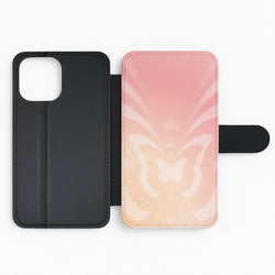 Butterfly Gradient Pink Flip Phone Case