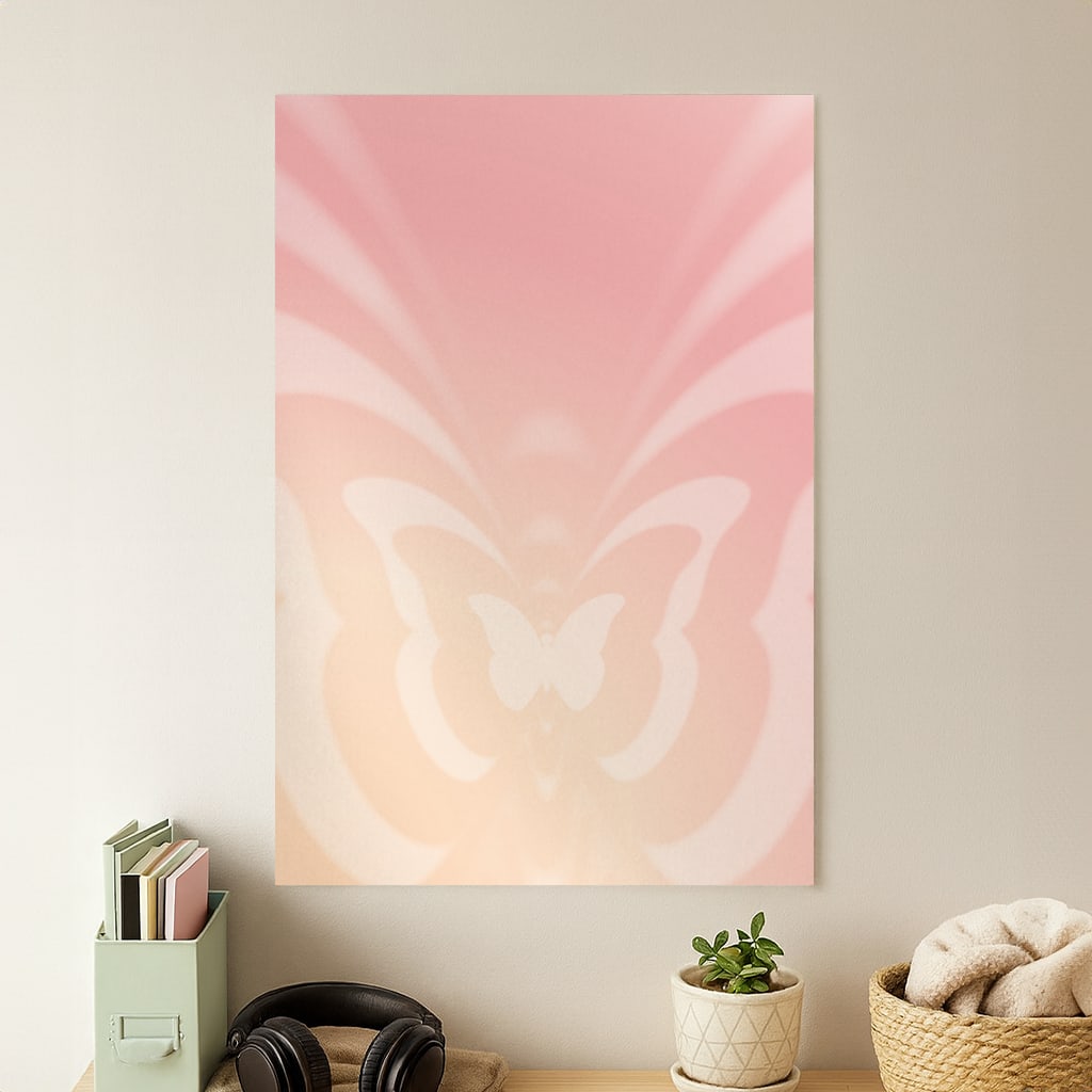 Butterfly Gradient Pink Poster
