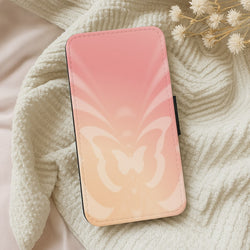 Butterfly Gradient Pink Wallet Phone Case