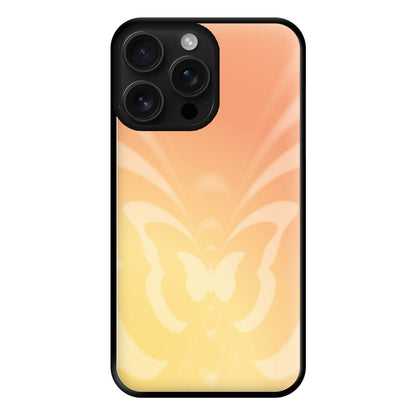 Butterfly Gradient Yellow Phone Case for iPhone 16 Pro Max