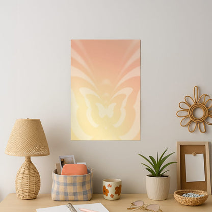 Butterfly Gradient Yellow Art Print