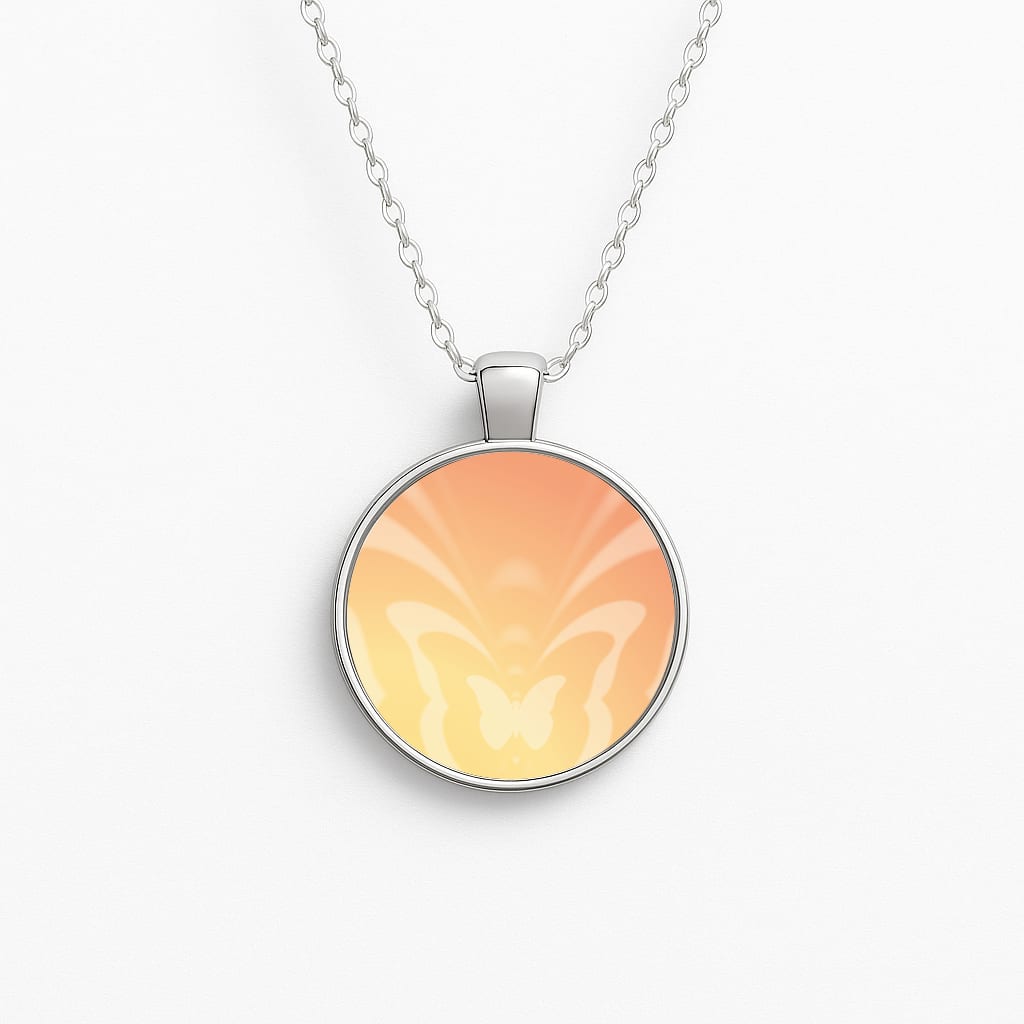 Butterfly Gradient Yellow Circle Necklace