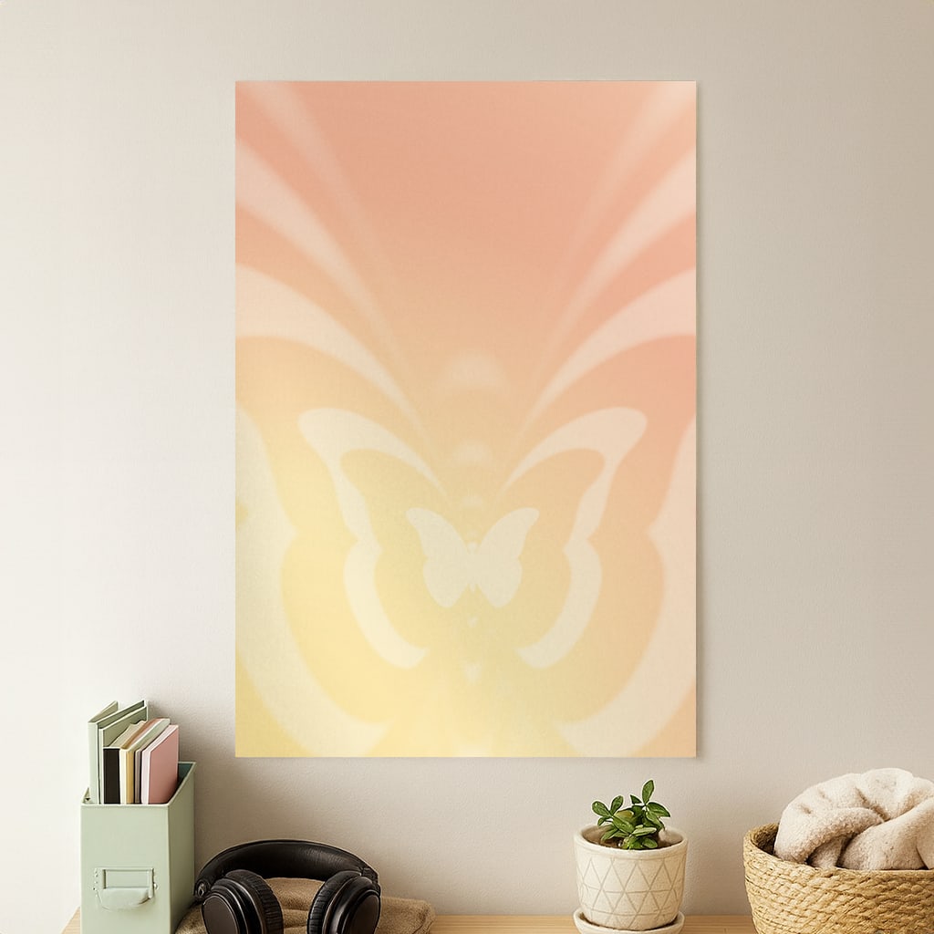 Butterfly Gradient Yellow Poster