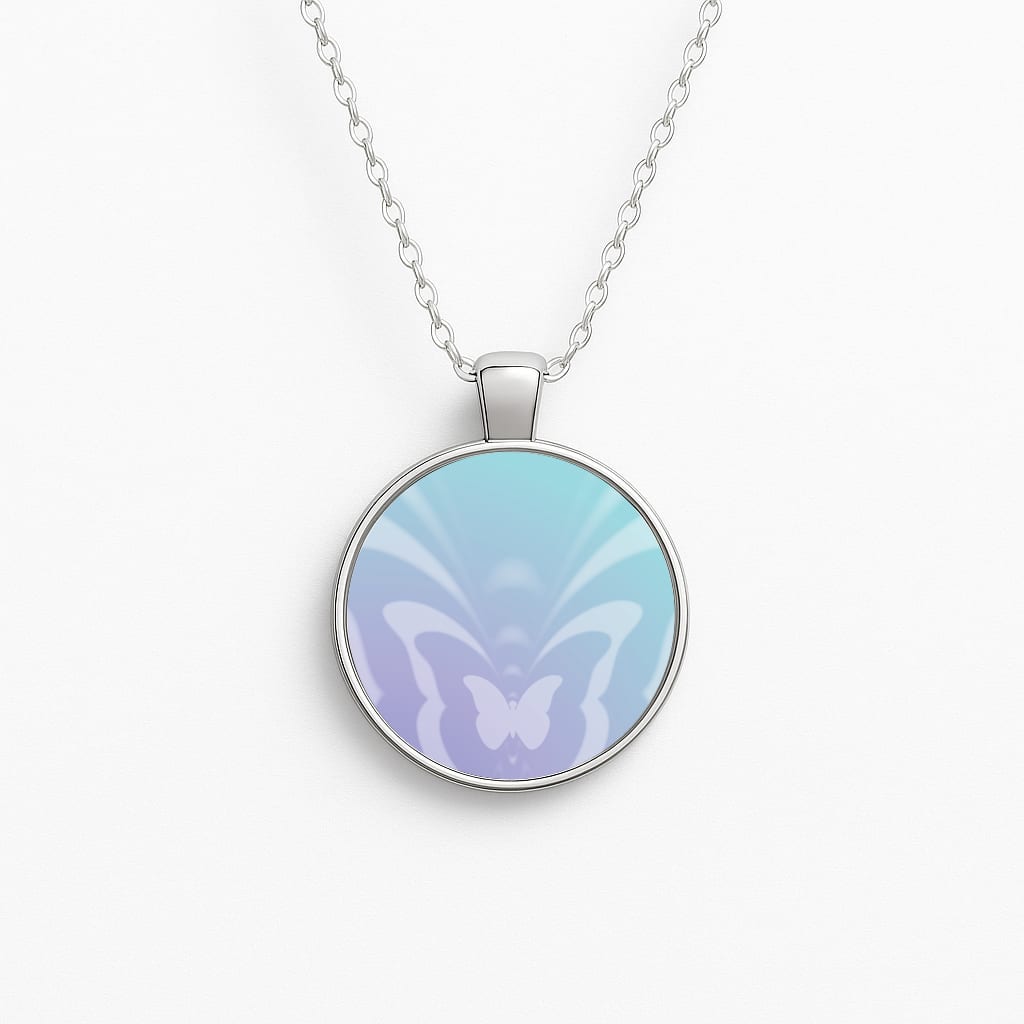 Butterfly Gradient Purple Circle Necklace