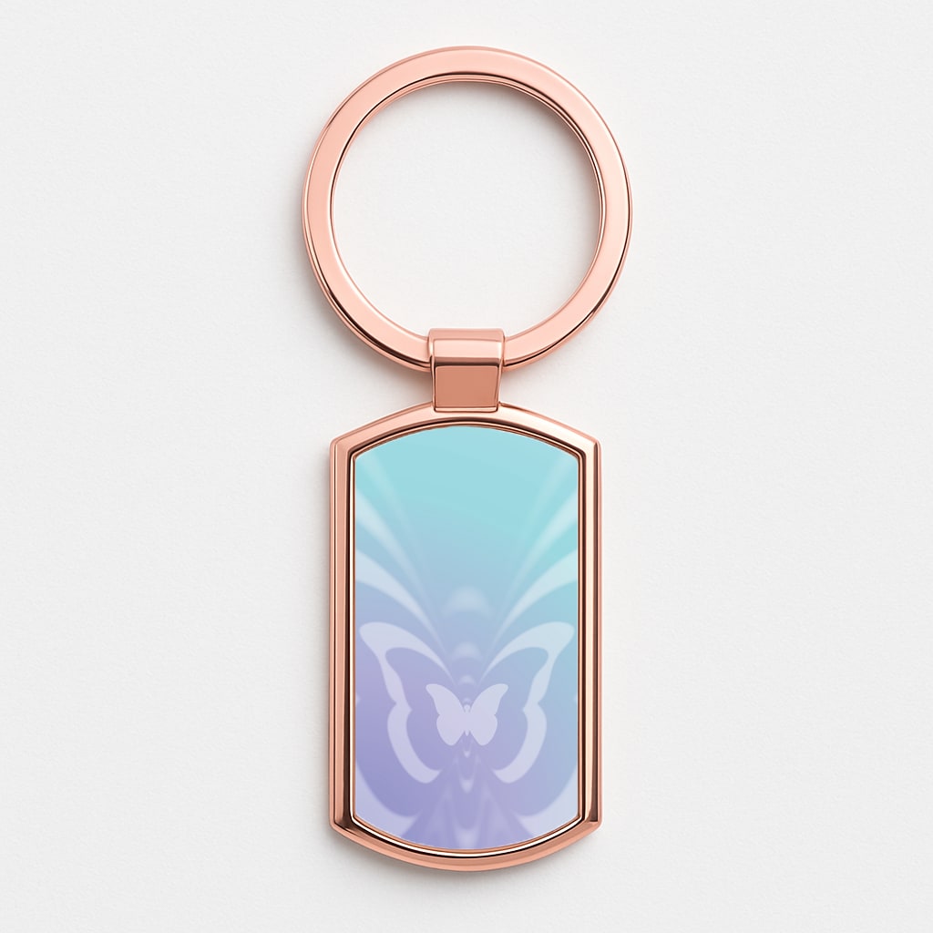 Butterfly Gradient Purple Rose Gold Keyring