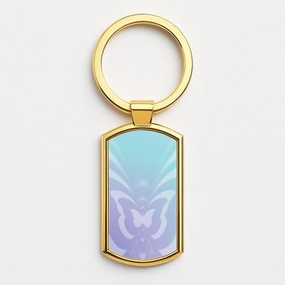 Butterfly Gradient Purple Gold Keyring