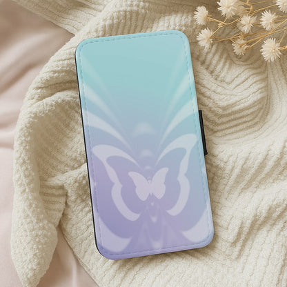 Butterfly Gradient Purple Wallet Phone Case