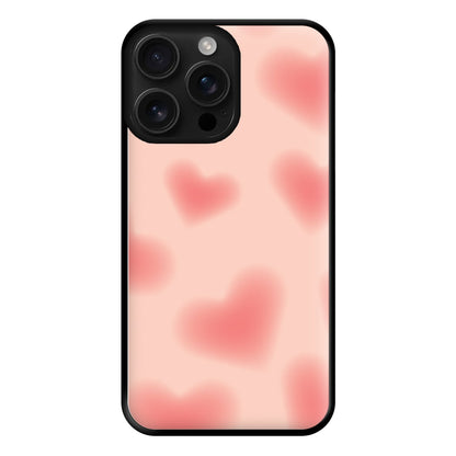 Gradient Red Hearts Pattern Phone Case for iPhone 16 Pro Max