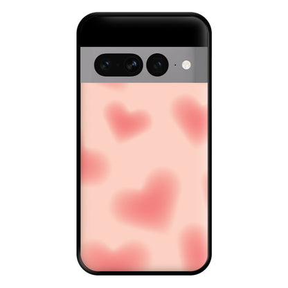 Gradient Red Hearts Pattern Phone Case for Google Pixel 7 Pro