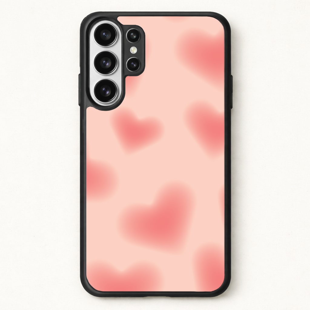 Gradient Red Hearts Pattern Phone Case for Galaxy S26 Ultra