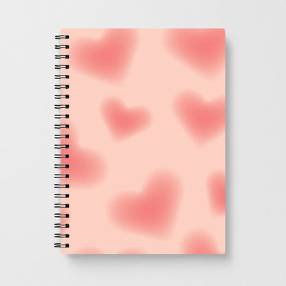 Gradient Red Hearts Pattern Notebook