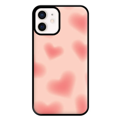 Gradient Red Hearts Pattern Phone Case for iPhone 12 Mini