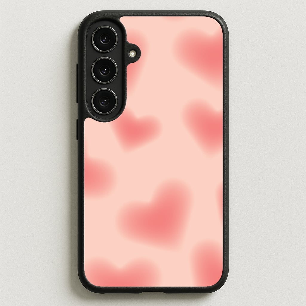 Gradient Red Hearts Pattern Phone Case for Galaxy S25FE