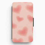 Gradient Red Hearts Pattern Flip / Wallet Phone Case 1