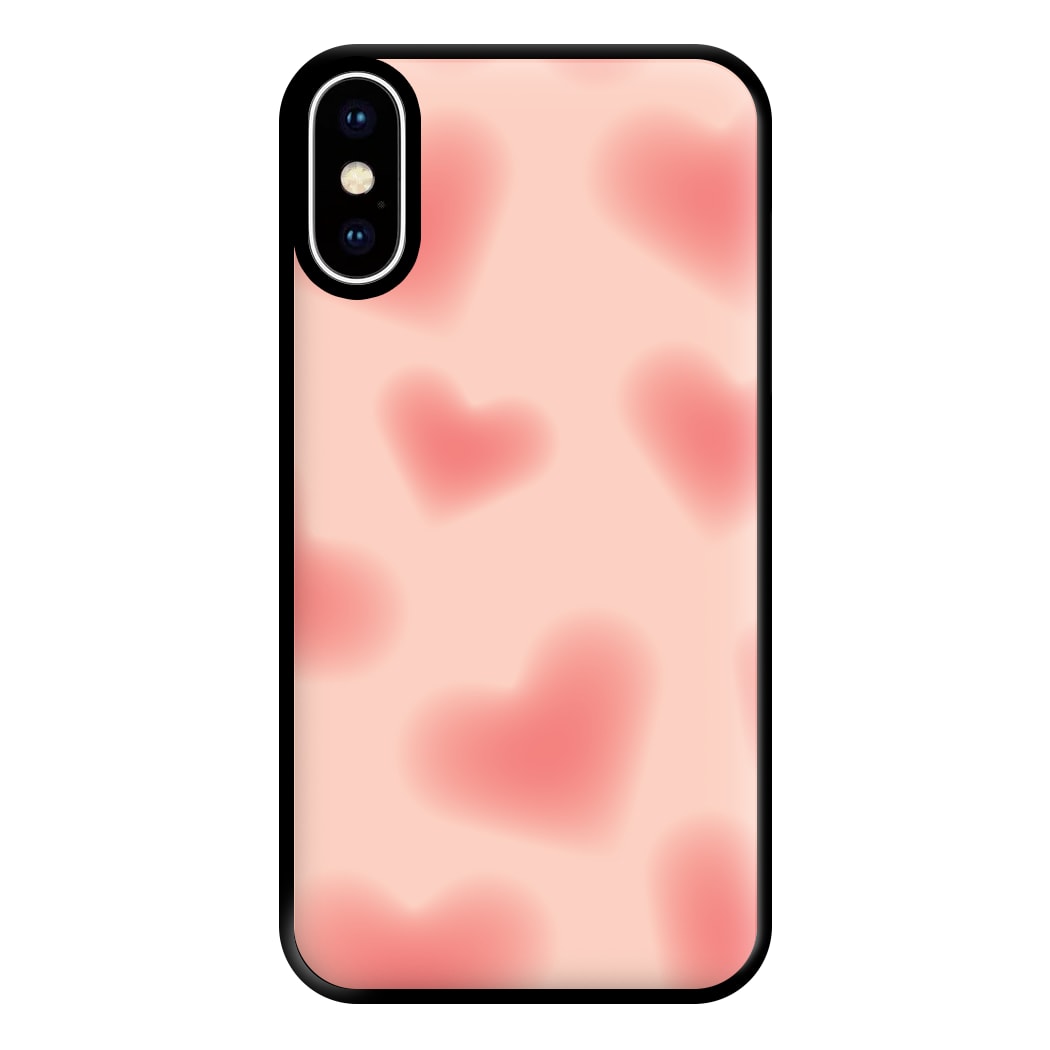 Gradient Red Hearts Pattern Phone Case for iPhone XS Max