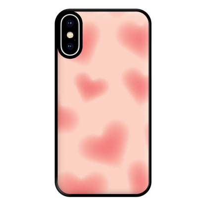 Gradient Red Hearts Pattern Phone Case for iPhone XS Max