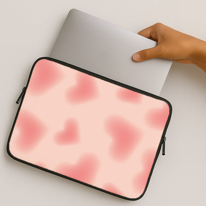 Gradient Red Hearts Pattern MacBook Case