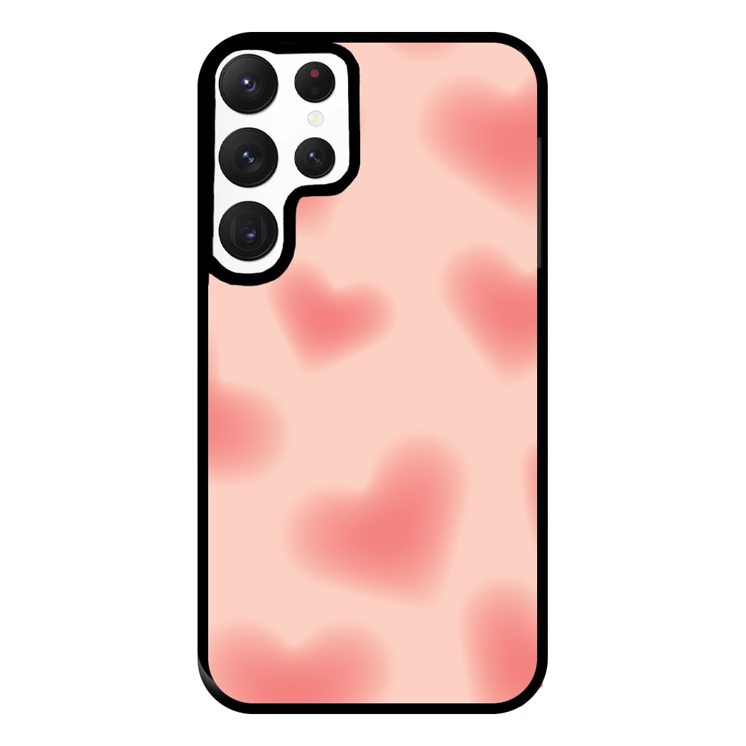 Gradient Red Hearts Pattern Phone Case for Galaxy S22 Ultra