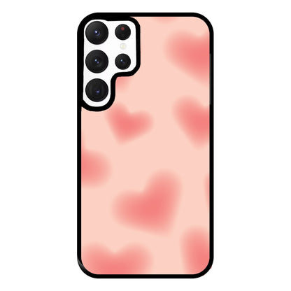 Gradient Red Hearts Pattern Phone Case for Galaxy S22 Ultra