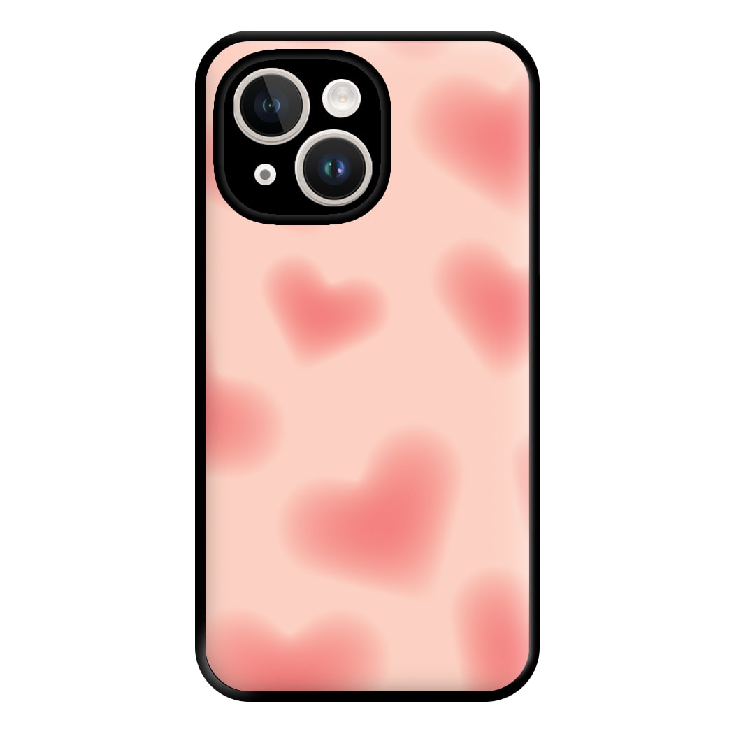 Gradient Red Hearts Pattern Phone Case for iPhone 14 Plus
